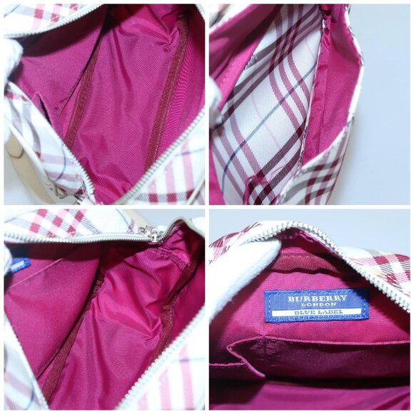 BURBERRY Nova Check Shoulder Bag Nylon Pink Silver Auth 116405 - Picture 15 of 16
